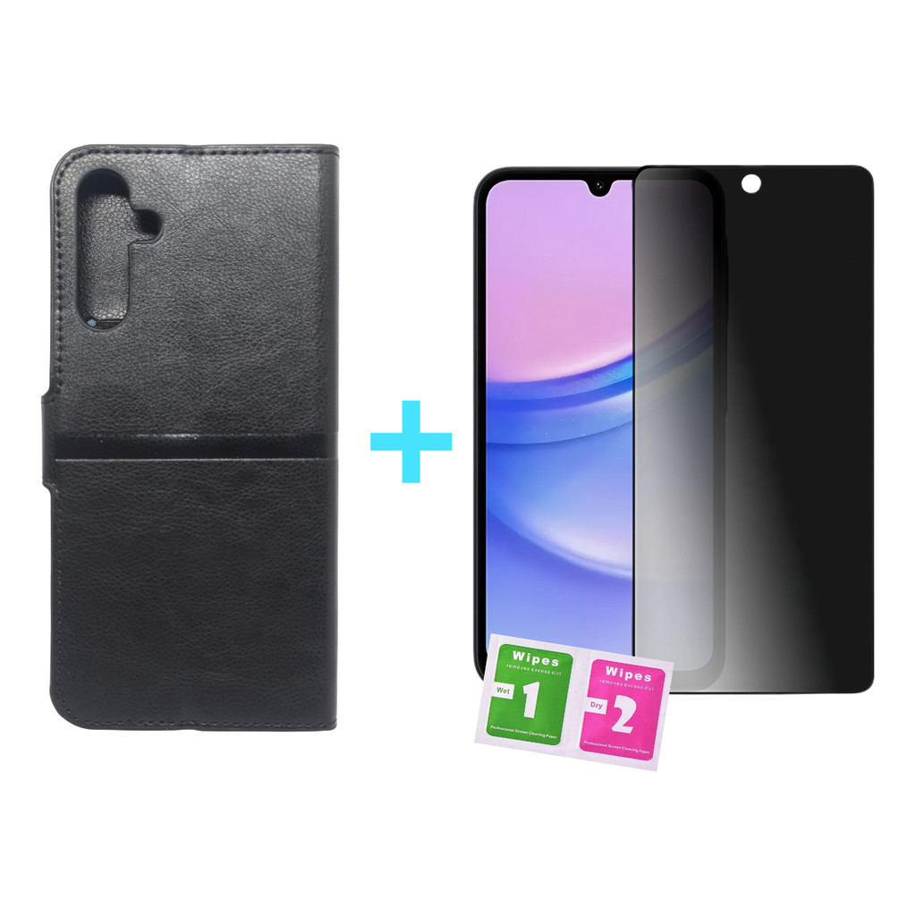 Capa Carteira Flip Preta Para Galaxy A15 Pel Privacidade Compativel Samsung Capinha Case
