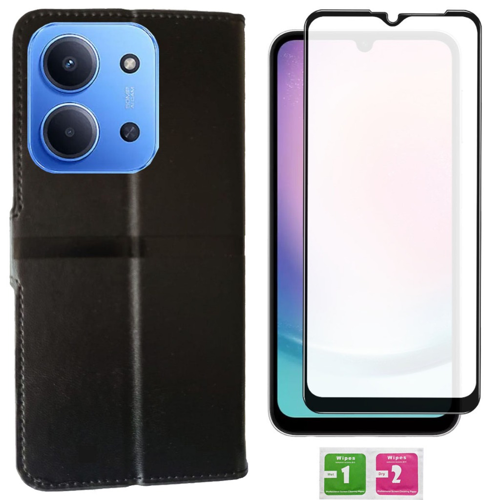 Capa Capinha Case Flip Carteira + Pel vidro 3d Para Xiaomi Redmi 15c