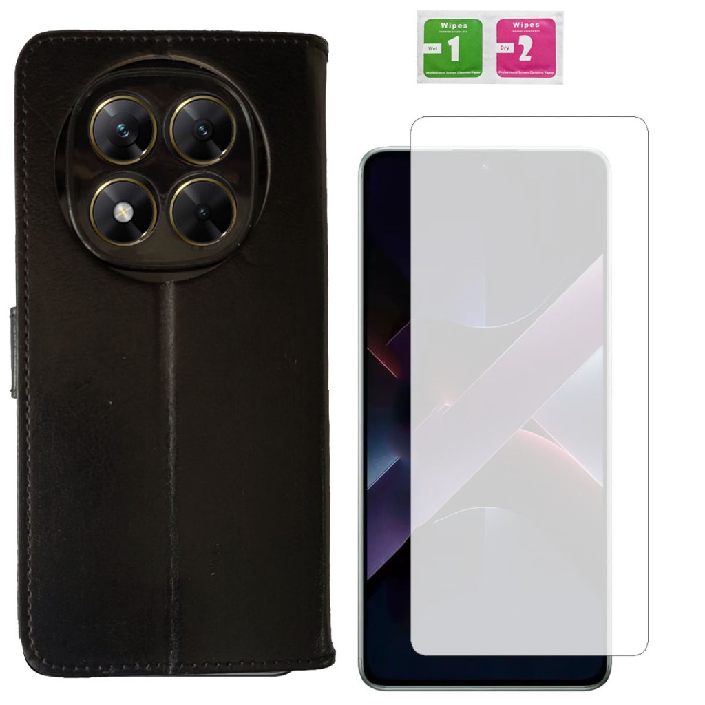 Capa Capinha Case Flip Carteira +  Pel Vidro Para  Xiaomi Poco X7