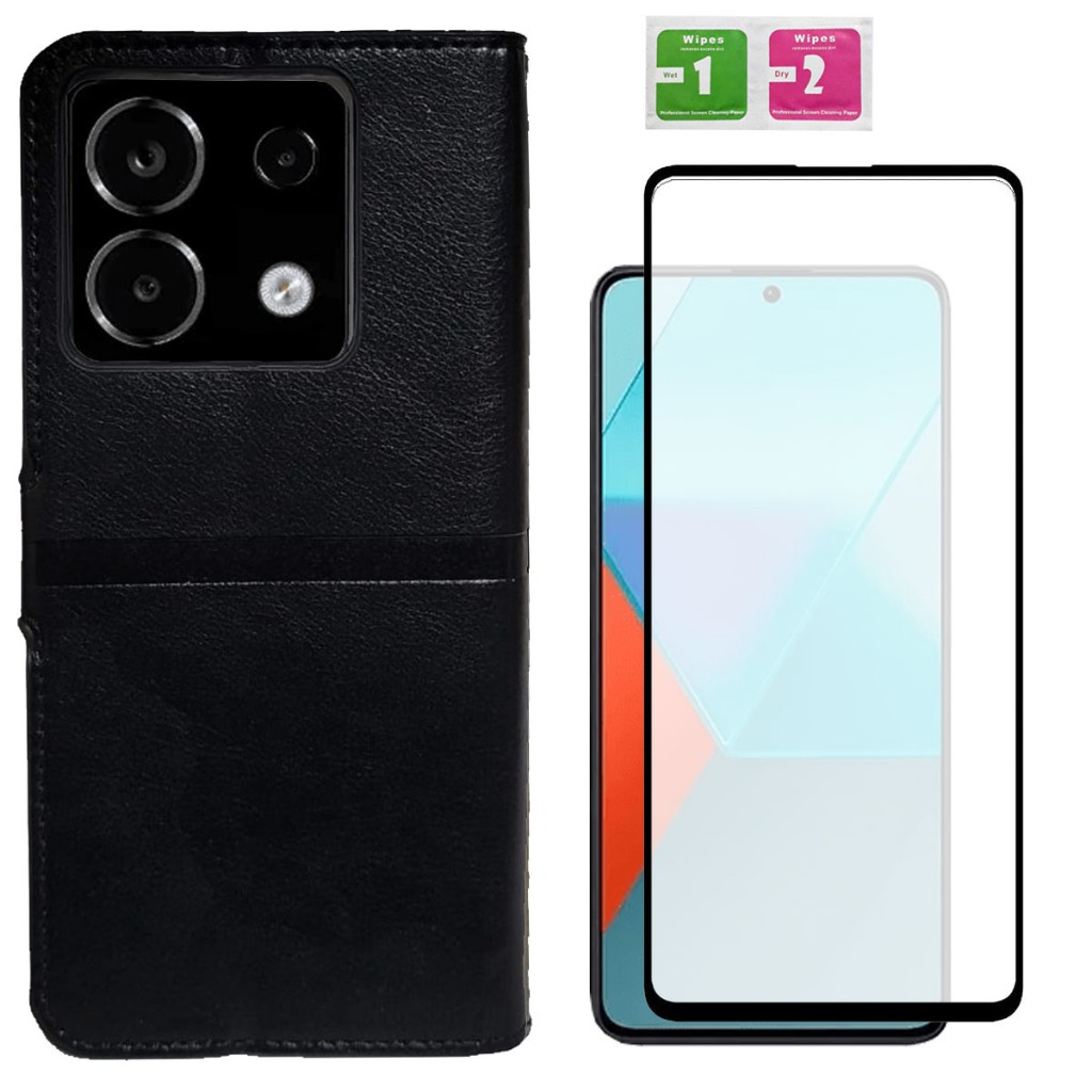 Capa Capinha Case Flip Carteira + Pel vidro 3d Para Xiaomi Redmi NOTE 13 PRO 5G