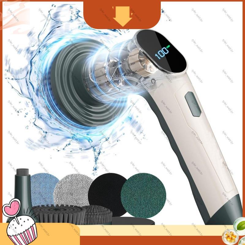 [tyler_w] Limpador Elétrico De 2 Velocidades Com Tela LED , Escova De Limpeza Multifuncional Elétrica Portátil Para Todo