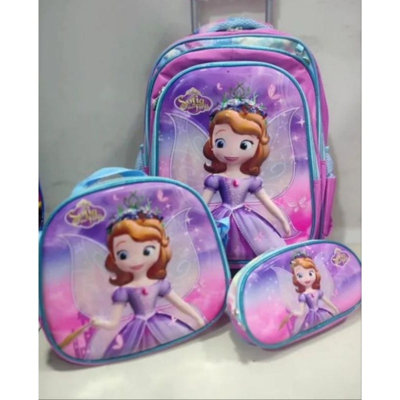kit 3D Mochila Escolar personagens Sofia  The  first