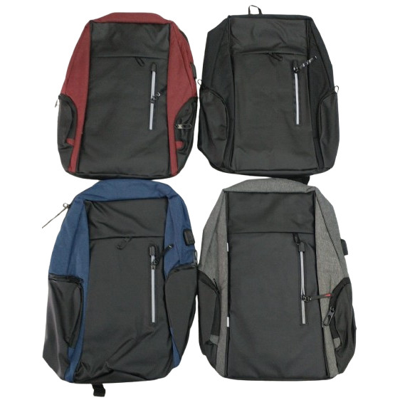 Mochila Cinza/Preto c vinho/ Preta c preto/ Preta c azul- Impermeável - USB - First
