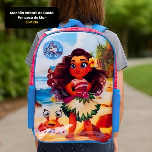 Mochila Infantil Costa Princesa do Mar sortida Poliéster 13 Litros FIRST azul rosa