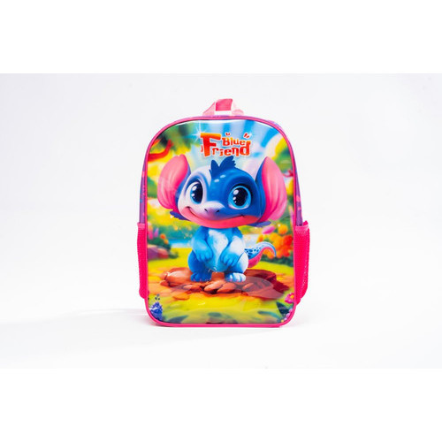 Mochila Infantil Escolar First Blue Friend 13l Azul Rosa-chiclete