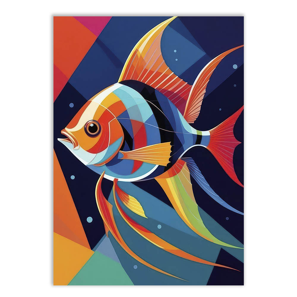 Placa Quadro Decorativo Peixe Ilustração Colorida Pop Art Decoração Poster Quarto Sala