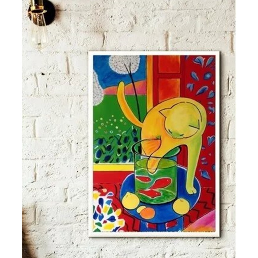 Quadro   -   Matisse - Cat & Red Fish   -  Art decora  -   36 Cm P/ 52 Cm
