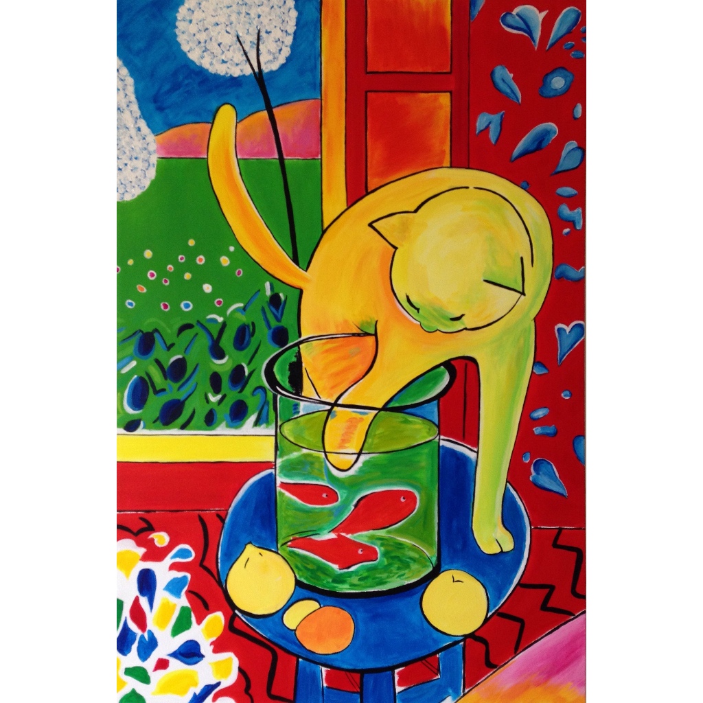 Pôster   -   Henry Matisse  -  Cat & Red Fish   - Art Decora   -   33 Cm X 48 Cm