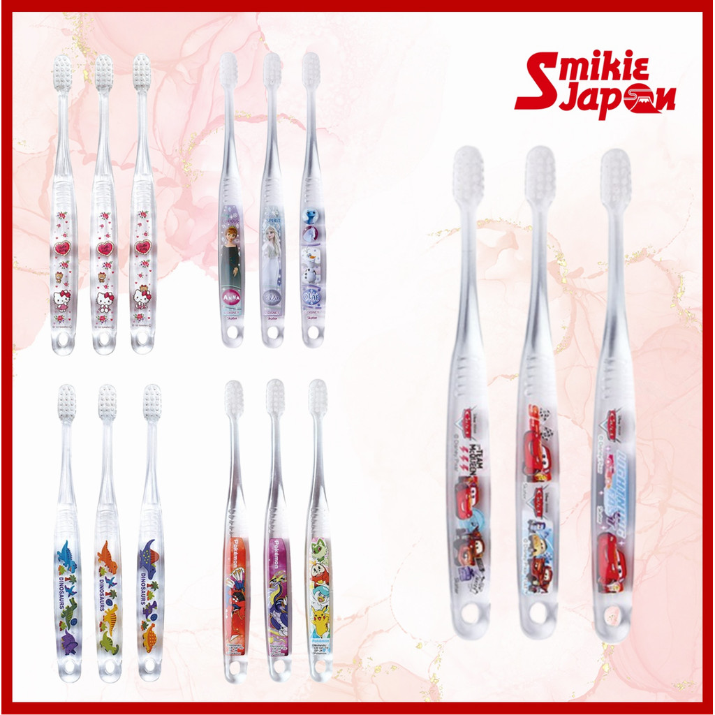 3 Pçs/Set SKATER Escova De Dentes Transparente Infantil Dinossauro/Hello Kitty/Bokemon Para Crianças De 3 A 5 Anos