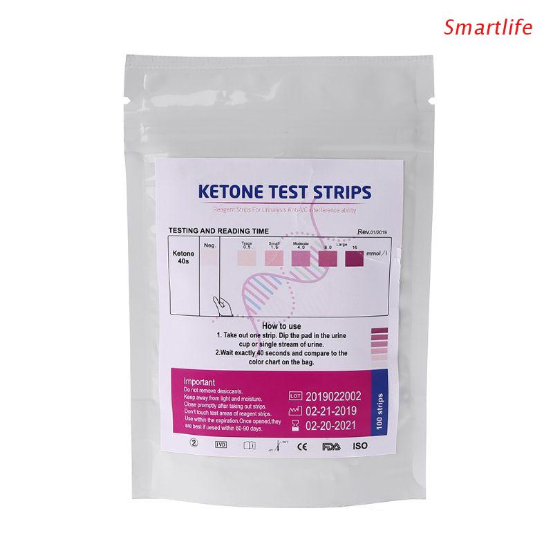 1 Set 100pcs URS-1K Test Strips Ketone Reagent Testing Anti-vc Urinalysis Home Ketosis Tests Analysis Professional Fast Testing