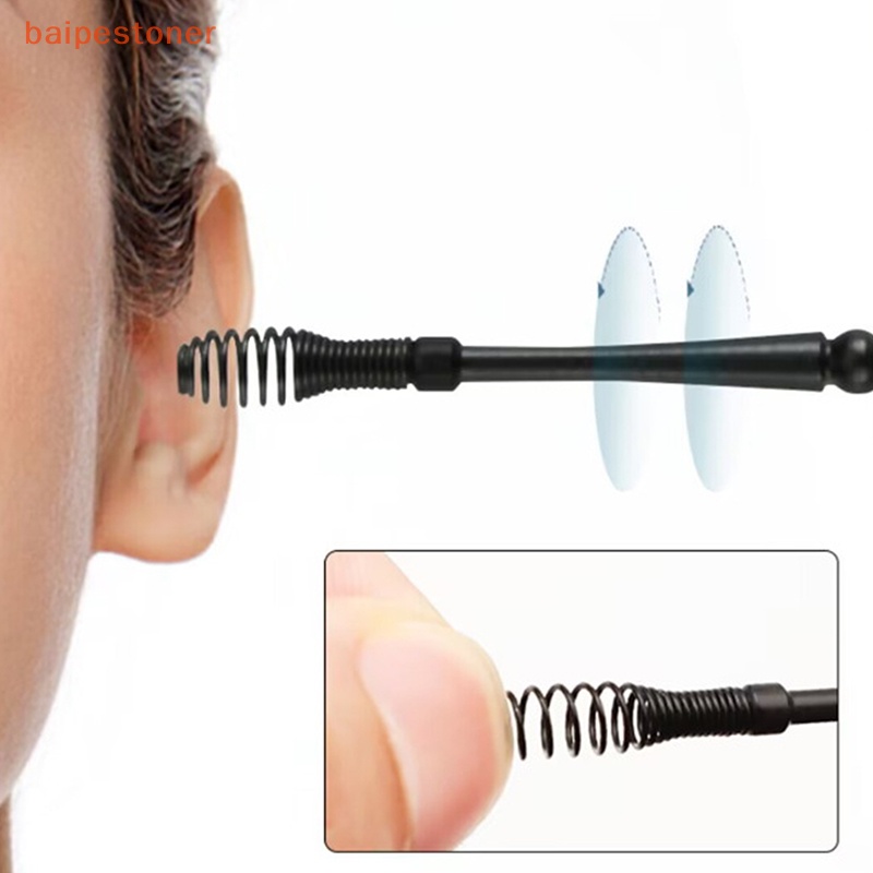 [baipestoner] 2 Pçs/Set Espiral Dupla Soft Silicone Remoção De Cera De Ouvido Conjunto De Colher Ferramenta De Limpeza