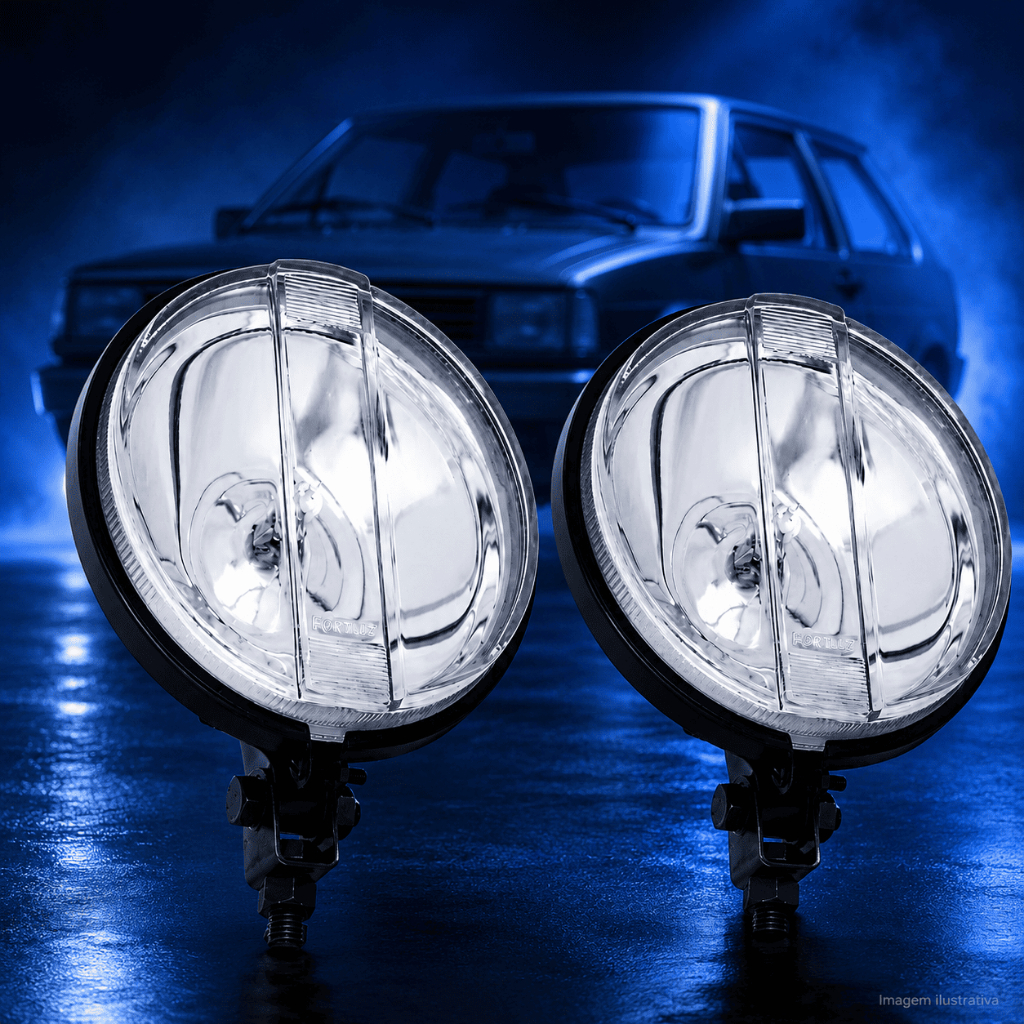 Par Farol Auxiliar Adaptação Gol Quadradao Parati Passat Fortluz Vidro
