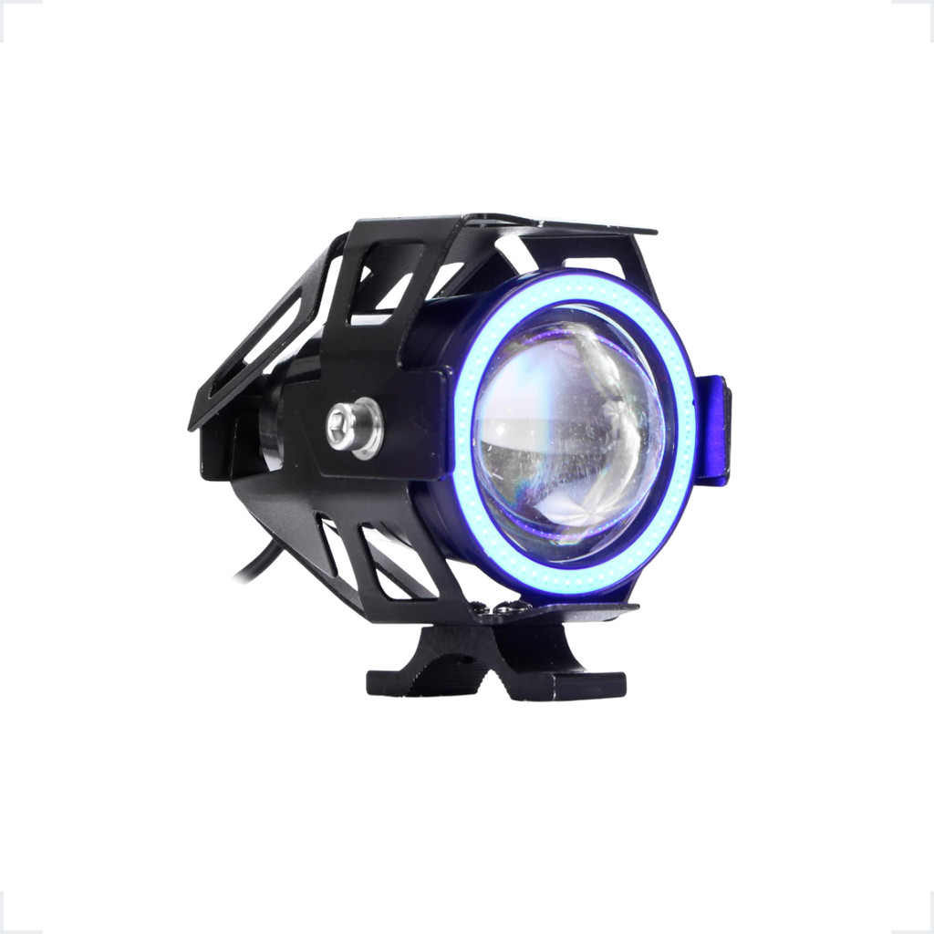 1 Unidade de Farol Auxiliar Milha U7 Mini Azul Led Alta Potencia