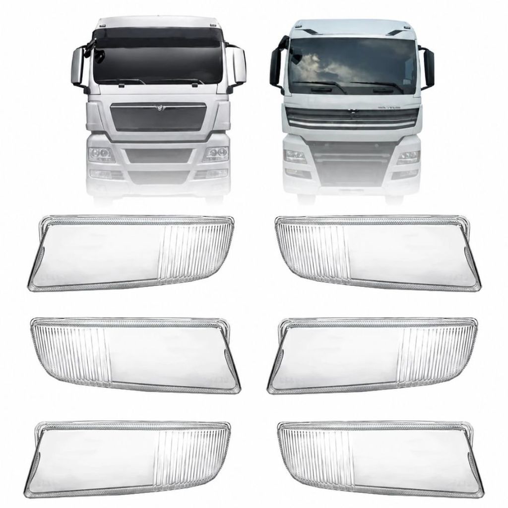 KIT 6 LENTES FAROL AUXILIAR PARA MAN  TGX CRISTAL RESISTENTE ALTA DURABILIDADE - AMBOS LADOS EDN