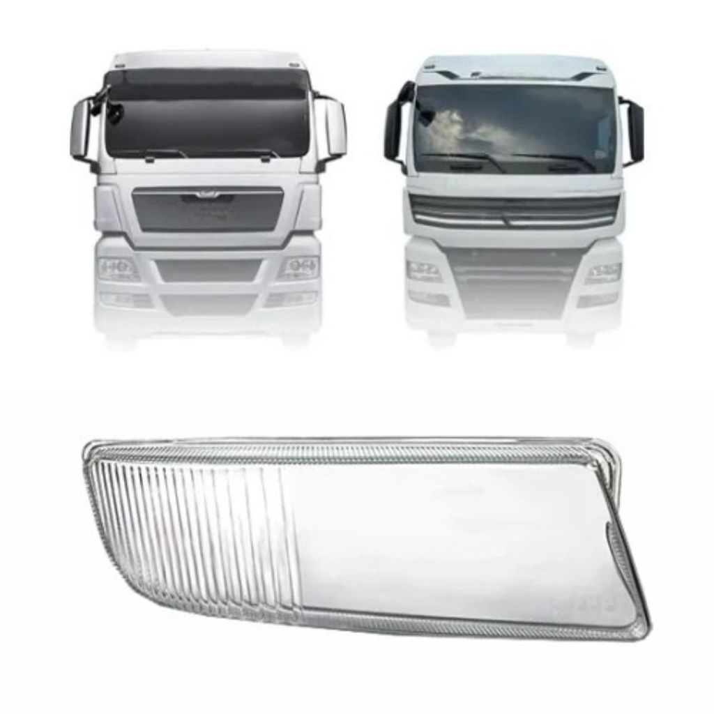LENTE FAROL AUXILIAR PARA MAN  TGX CRISTAL RESISTENTE ALTA DURABILIDADE - LADO DIREITO EDN
