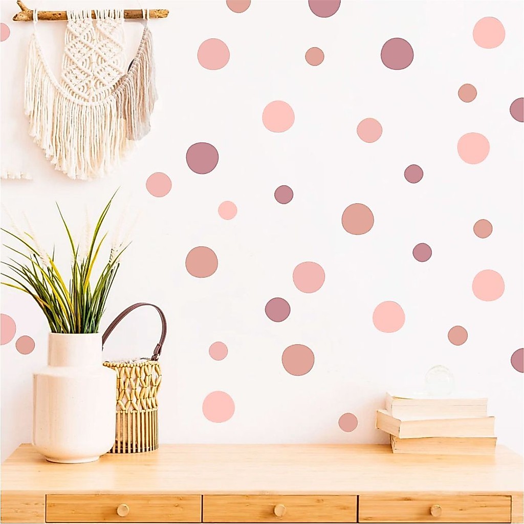 Kit 150 Adesivos Tons Rosa Bolinhas Coloridas Para Decoração