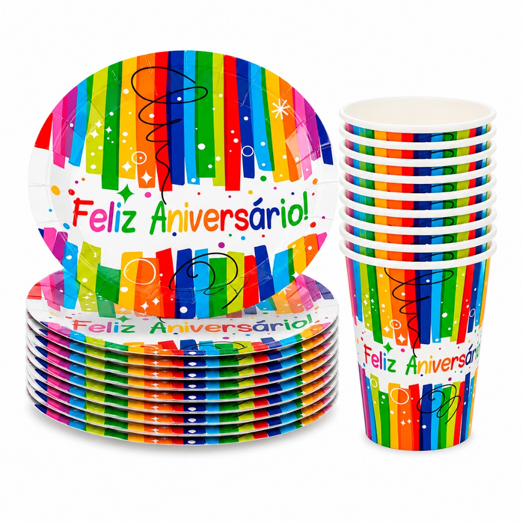 Prato Descartável Papel Redondo Temático 18Cm 10 Unidades Silver Festas