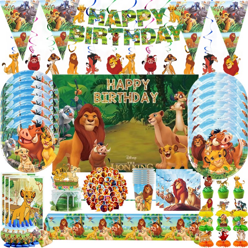 Lion King Simba Kid Birthday Party Decoração De Mesa Descartável Placas De Copos Para Crianças Baby Shower Supply