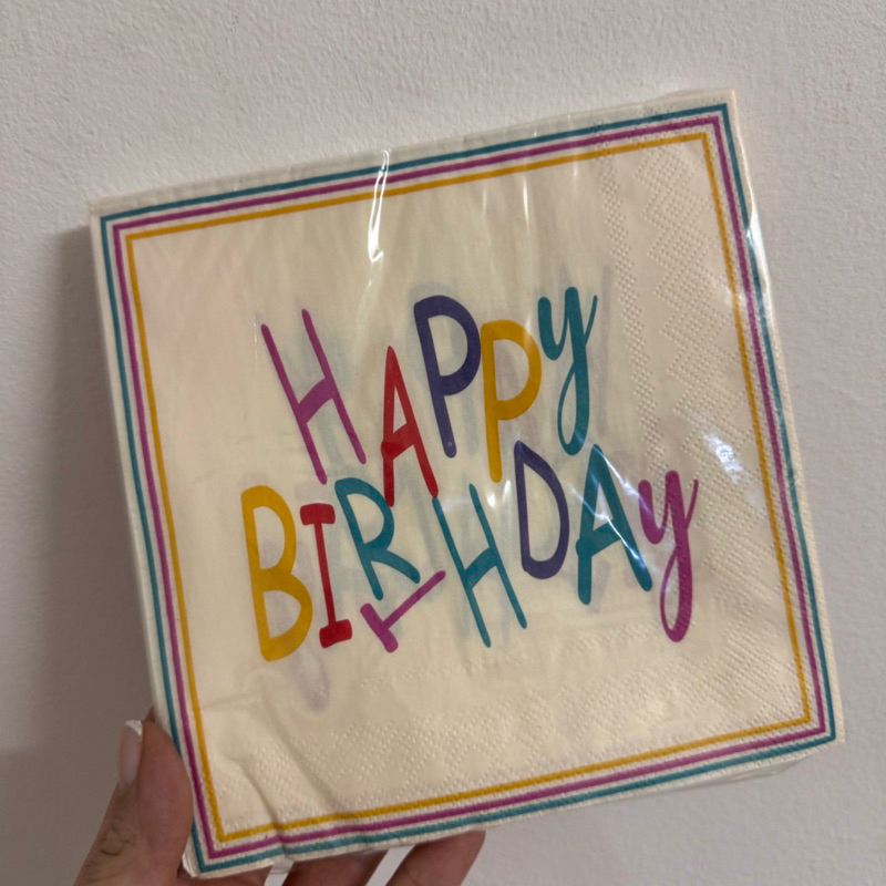 Guardanapo de Papel Estampado Happy Birthday Colorido 32x32 cm Silver Festas - Inspire