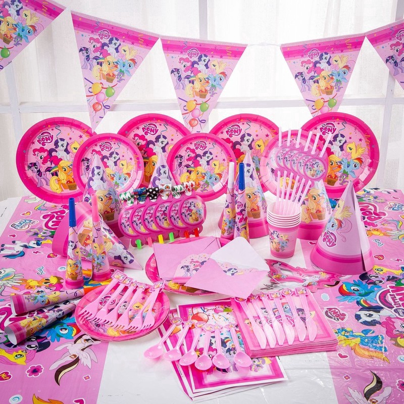 Kids My Little Pony Birthday Party Girls Supplies Conjunto De Decoração De Mesa Favorita Para Bady &
