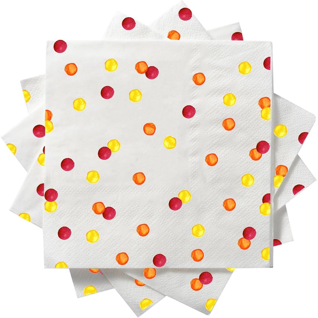 Fall Paper Napkins Disposable for Dinner Picnic Birthday Party, Cocktail Bevarage Napkins, 3Ply, Retirement Graduation,