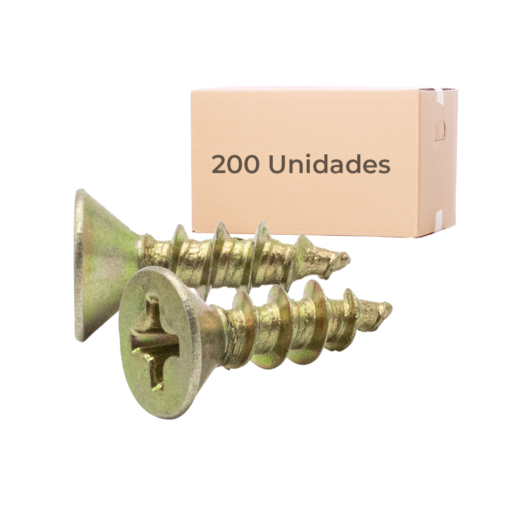 200 Uni Parafusos De Cabeça Chata Phillips P/ Moveis 4x14mm