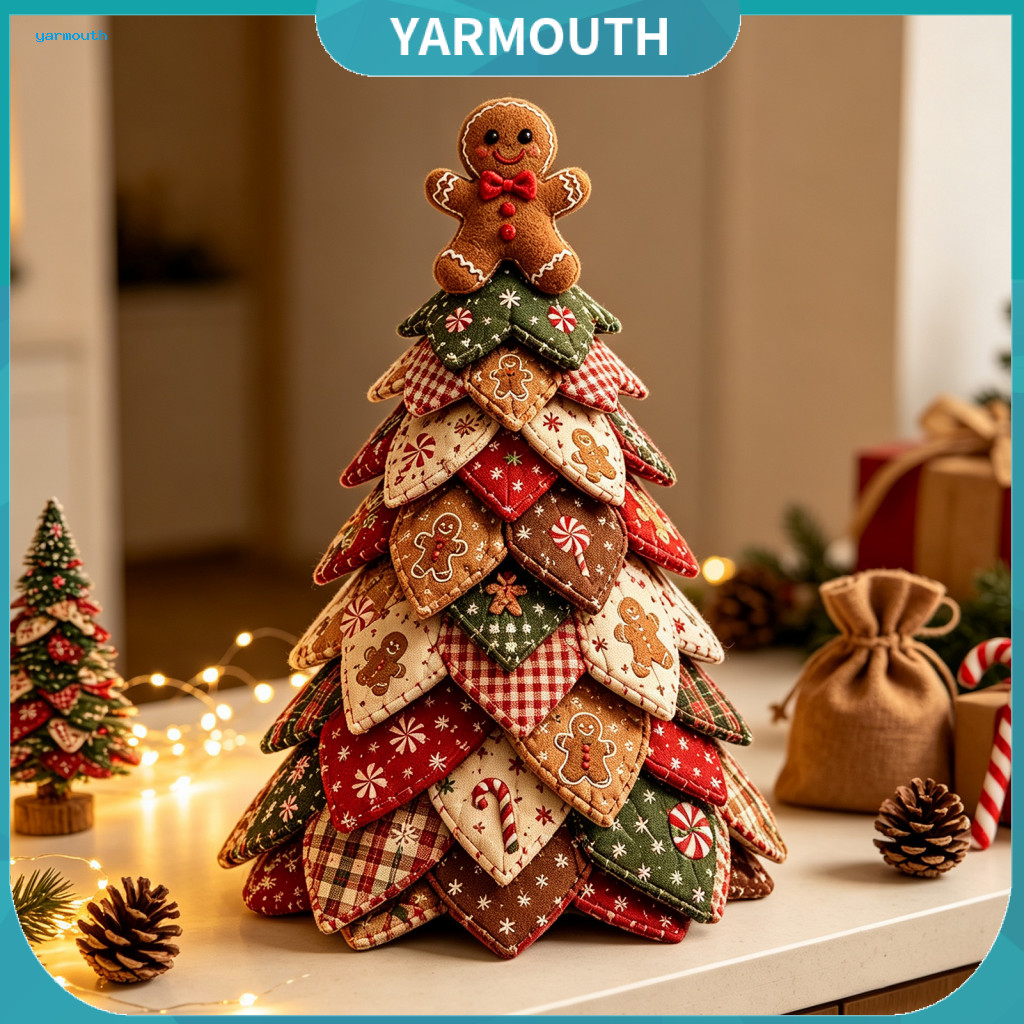 Diy Quilted Christmas Tree Kit Holiday Crafting Kits for Teachers Fabric Craft – Vintage Patchwork Sewing Set for Hand