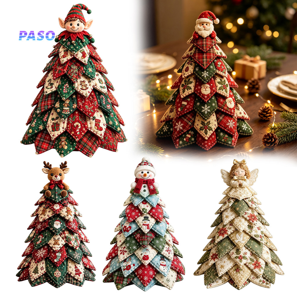 Holiday Crafting Kits for Teachers Diy Quilted Christmas Tree Kit Fabric Craft – Vintage Patchwork Sewing Set for Hand