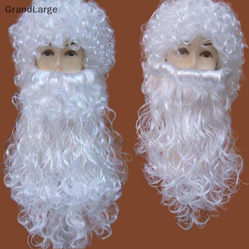 [GrandLarge] 1 Peça Acessório De Vestir Com Tema De Natal Barba Branca De Papai Noel Ajustável Fantasia Encaracolada Fal
