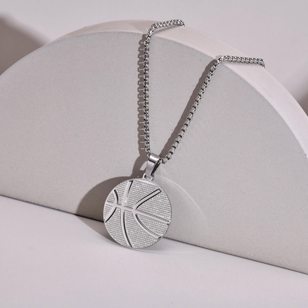 VNOX Marca De Moda De Aço Inoxidável-Pingente De Basquete Preto Colar De Prata Personalidade Dos Homens Casuais Ouro Jóias