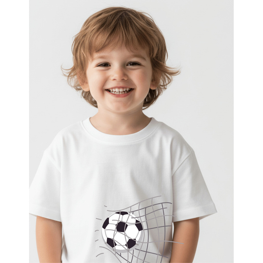 Camiseta Meninos Esportes Estilo Estampa Futebol e Basquete Confortável