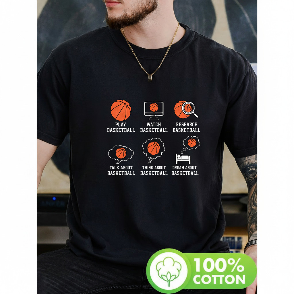 Camiseta Masculina Basquete Atividades Estilo Moderno Premium Atemporal Tendência