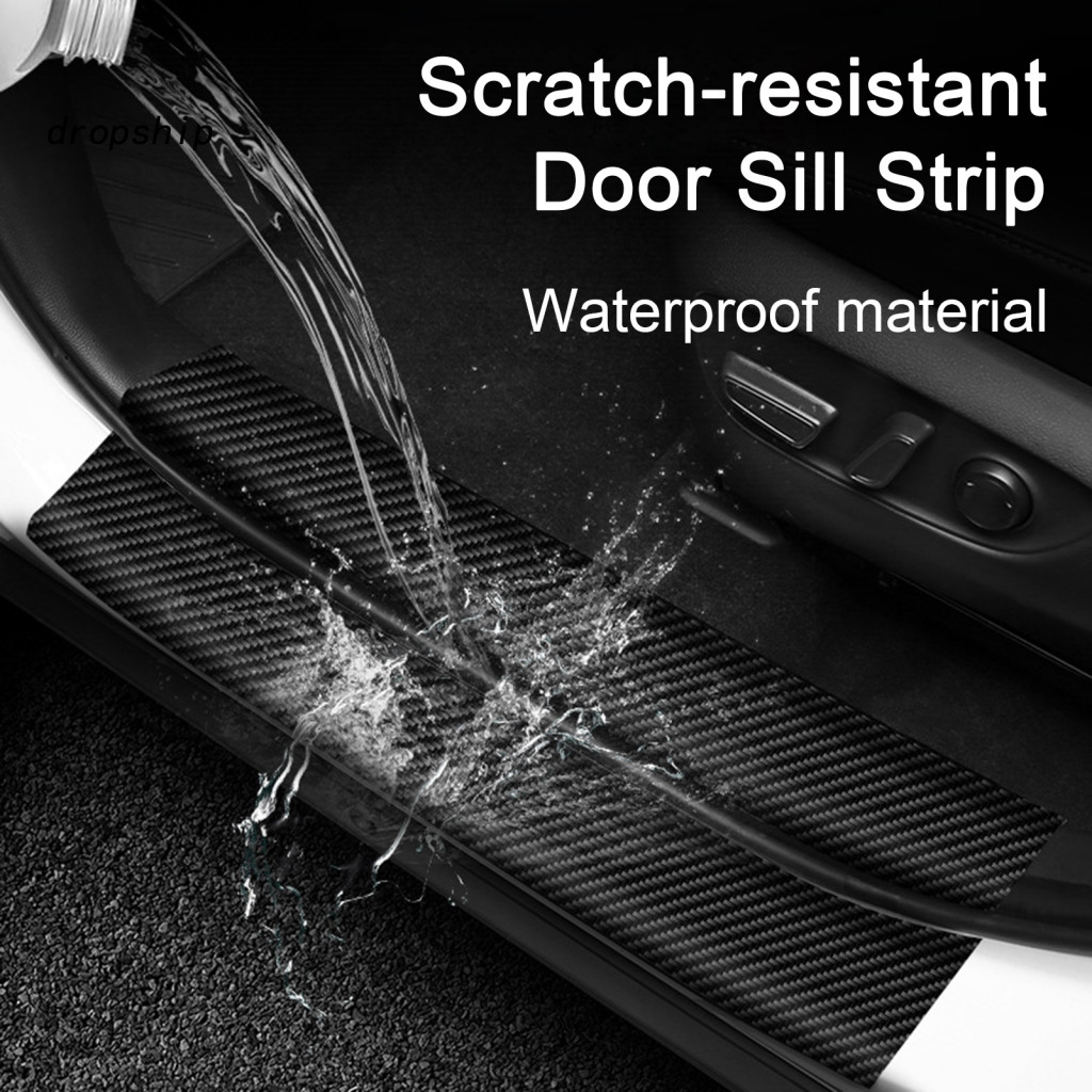 Car Door Sill Strip Universal Carbon Fiber Protector Anti-scratch Welcome Pedal Film Sticker Dirt-resistant for Vehicles