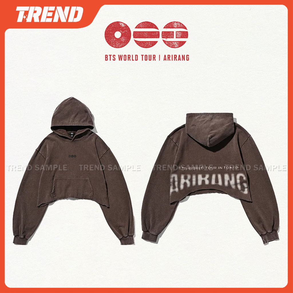 2026 BANGTAN ARIRANG TOUR Japão Merch Crop Hoodie Unissex Vintage Plus Size Solto JUNGKOOK JIMIN SUGA V Moletom Casual T
