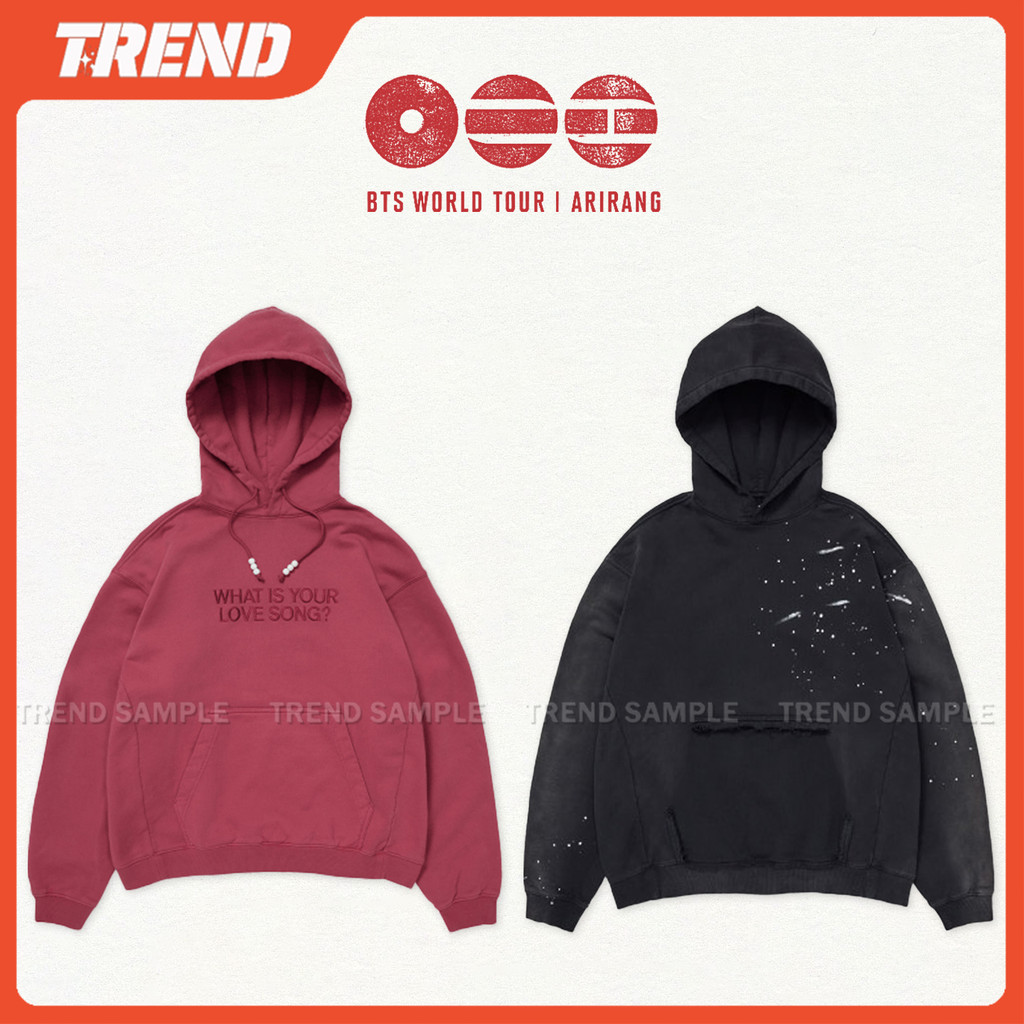 KPOP BANGTAN ARIRANG TOUR 2026 Merch Bordado Algodão Moletom Unissex Vintage Plus Size Solto Moda Casual Pulôver Top