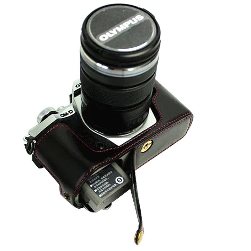 Bolsa De Couro PU Para Câmera De Meio Corpo Olympus EM5 II OMD EM5II EM5 Mark
