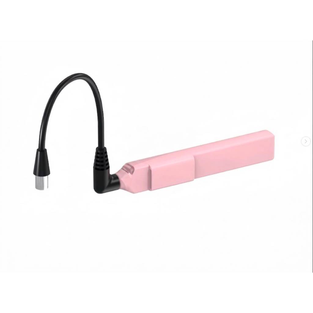 LED UV para Pinça Portátil Rosa + Pedal Sem Fio Wireless para Extensão de Cílios Lash