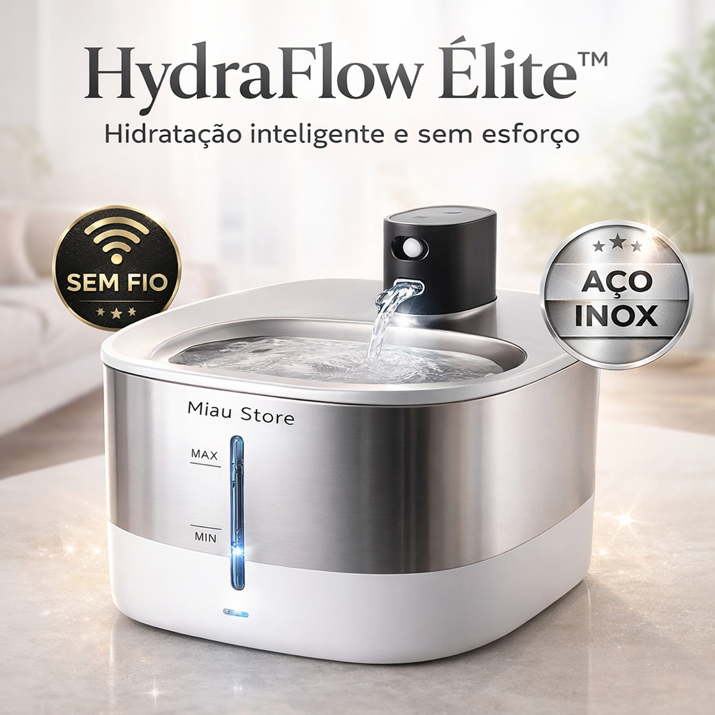 Bebedouro Pet Fonte De Água Wireless Inox 4L Branco Para Gatos E Cachorros Com Filtro Silencioso