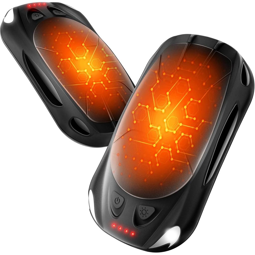 Hand Warmers Rechargeable 2-Pack, Reusable Portable Magnetic Pocket Heater, USB 2-in-1 Hand Warmer, Suitable for Men and