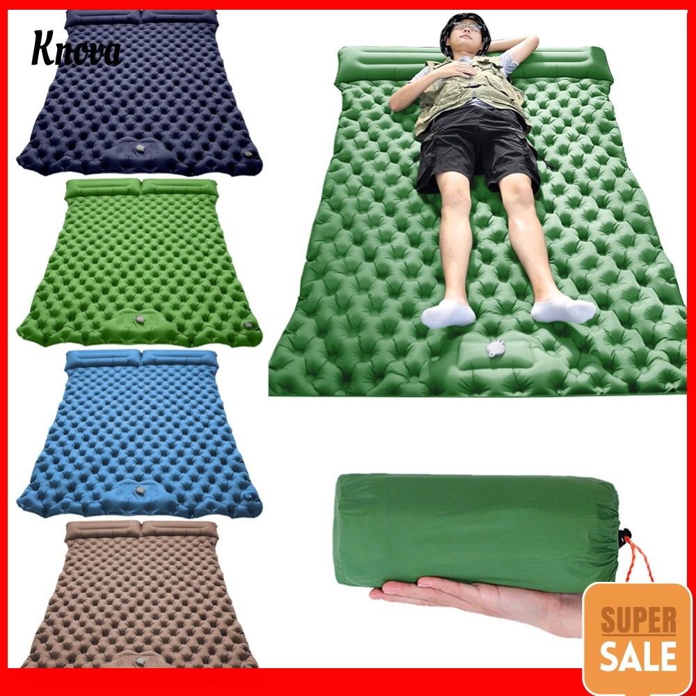 Almofada De Dormir Portátil Para Acampamento 2 Pessoas TPU Nylon Tapete Duplo