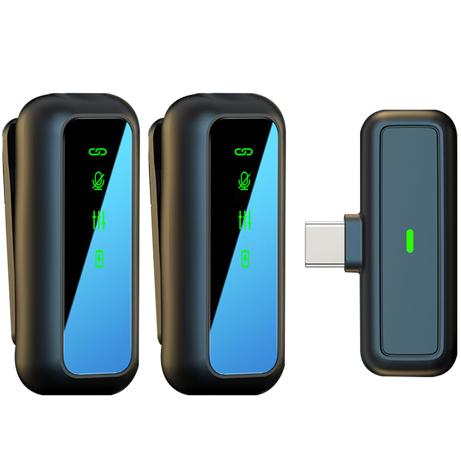 Microfone de lapela sem fio duplo transmissor gravação síncrona de duas pessoas microfone para transmissão ao vivo