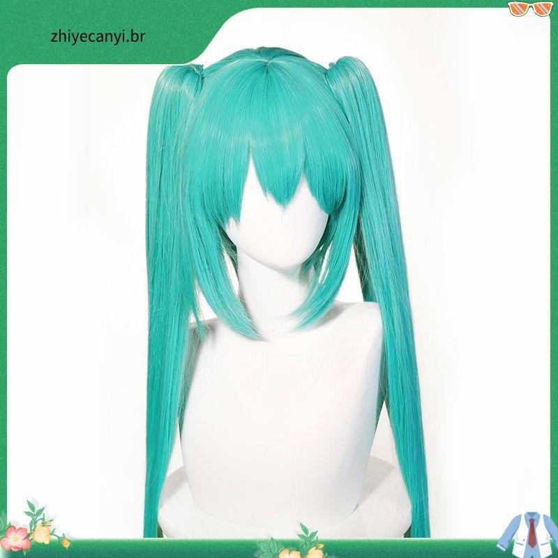 6096 pessoas coleção Hatsune Miku Anime bidimensional longo cabelo reto 10 0cm cabelo falso duplo rabo de cavalo jk meni