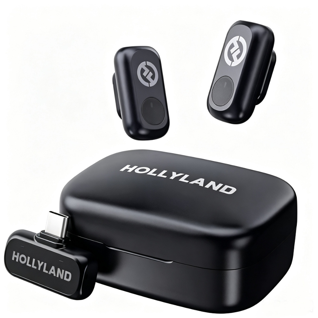 Microfone sem fio Hollyland Lark A1  Combo Duplo Para 2 Pessoas Usb-c, Lightning Preto