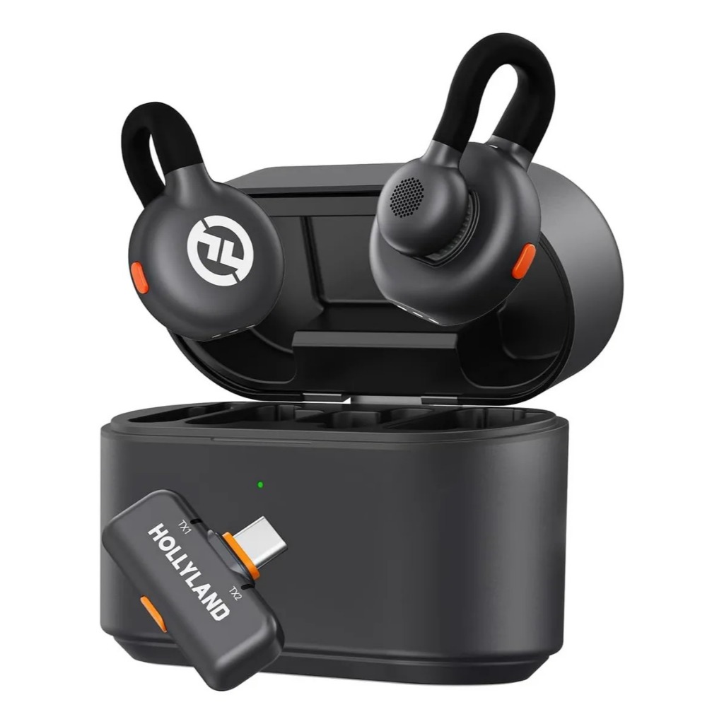 MICROFONE HOLLYLAND LARK M2S DUO USB-C DUPLO P/ 2 PESSOAS SEM FIO PRETO