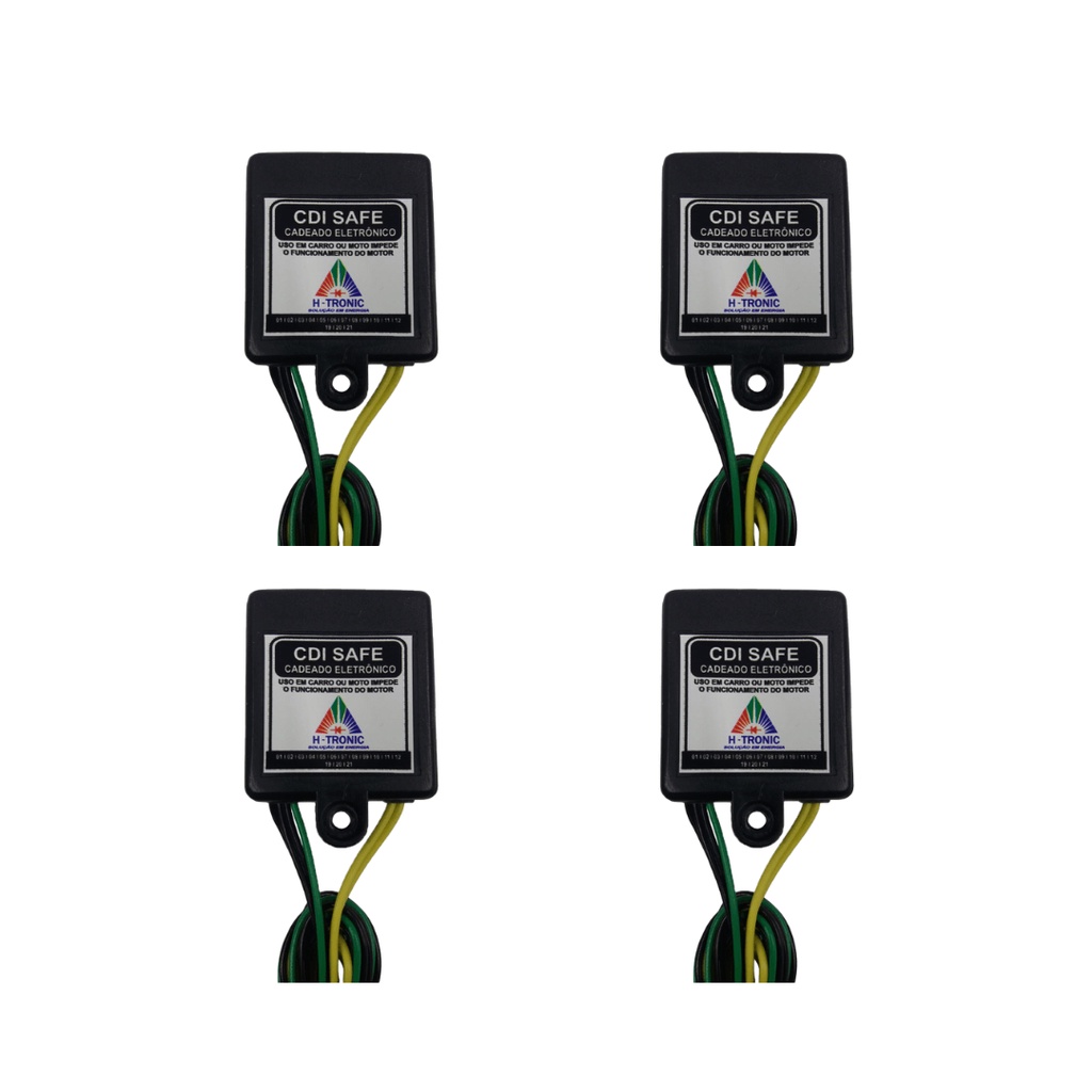 Kit 4 Bloqueador Veicular Automotivo Antifurto Corta Corrente Carro Moto 12V