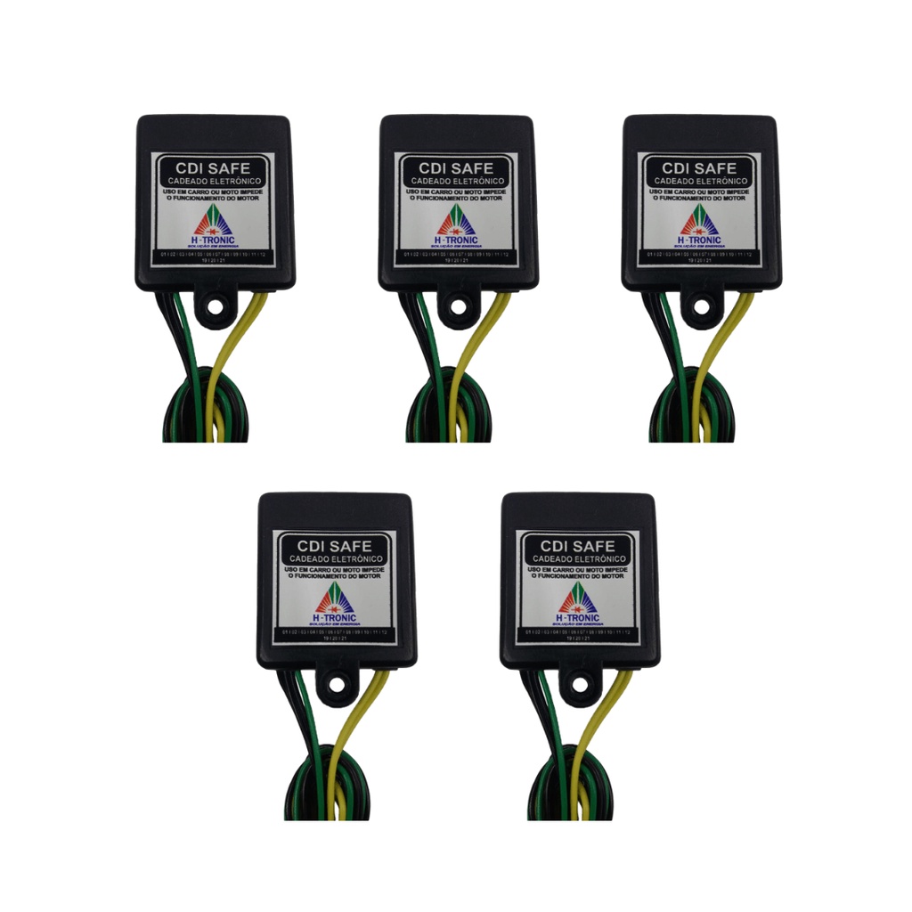 Kit 5 Bloqueador Veicular Automotivo Antifurto Corta Corrente Carro Moto 12V