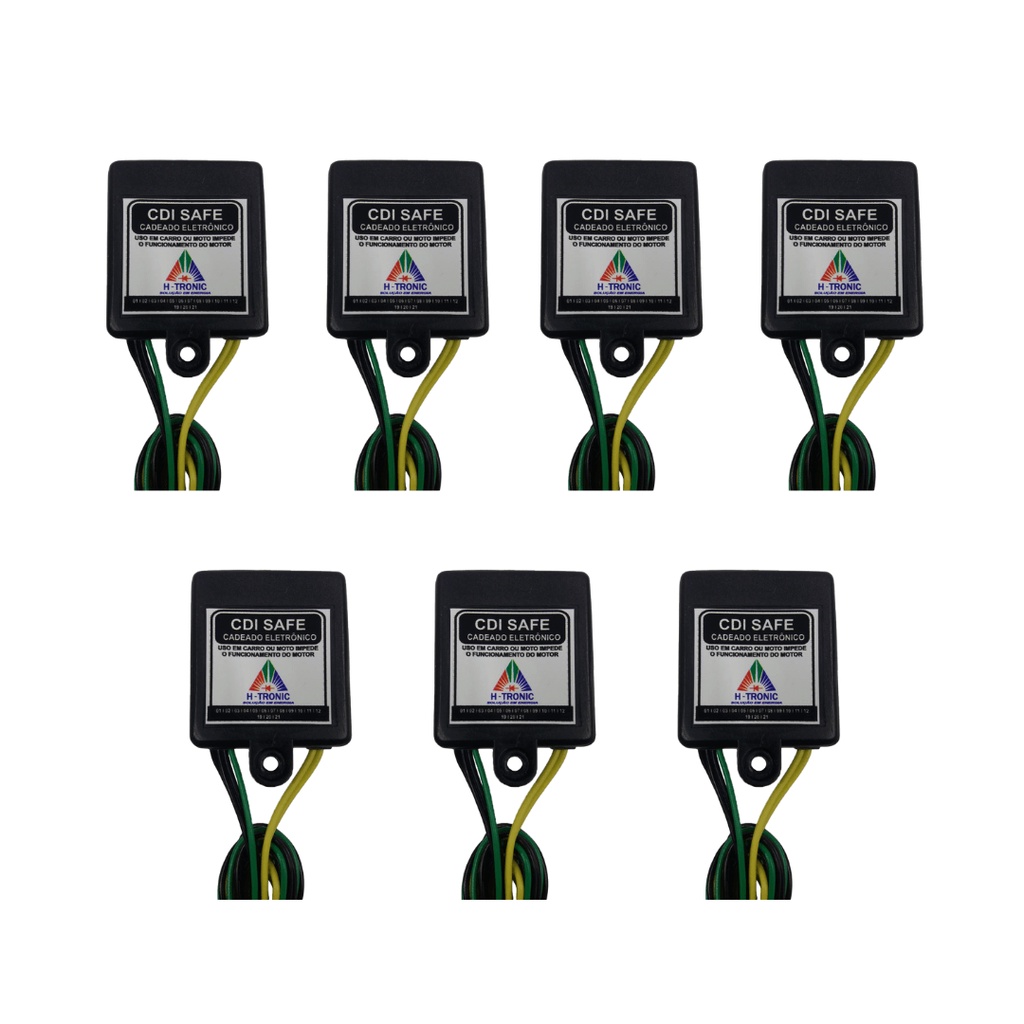 Kit 7 Bloqueador Veicular Automotivo Antifurto Corta Corrente Carro Moto 12V