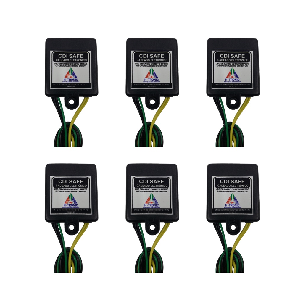 Kit 6 Bloqueador Veicular Automotivo Antifurto Corta Corrente Carro Moto 12V