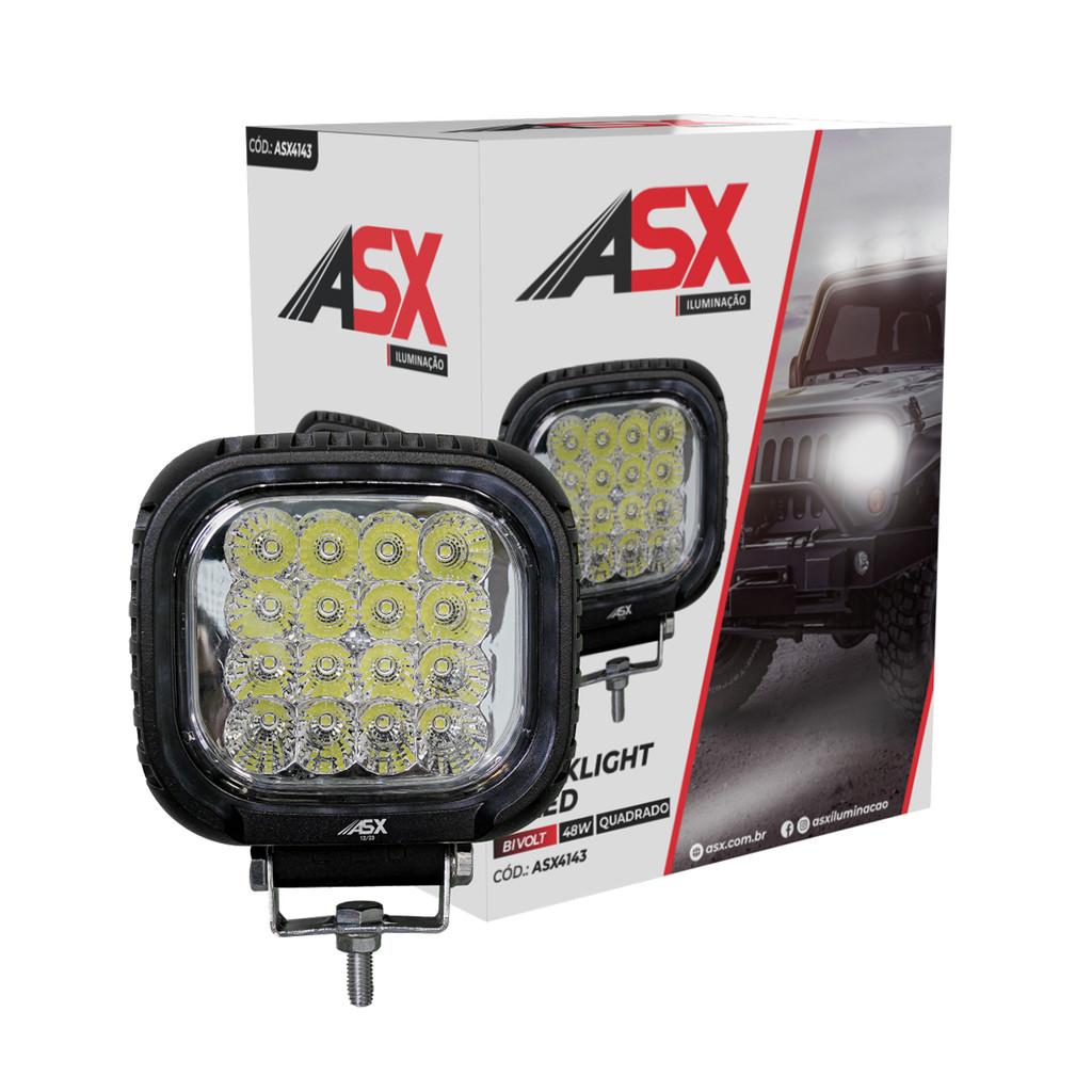 Farol de Milha WORKLIGHT QUADRADO PREMIUM 16 LED 48W 12/24V