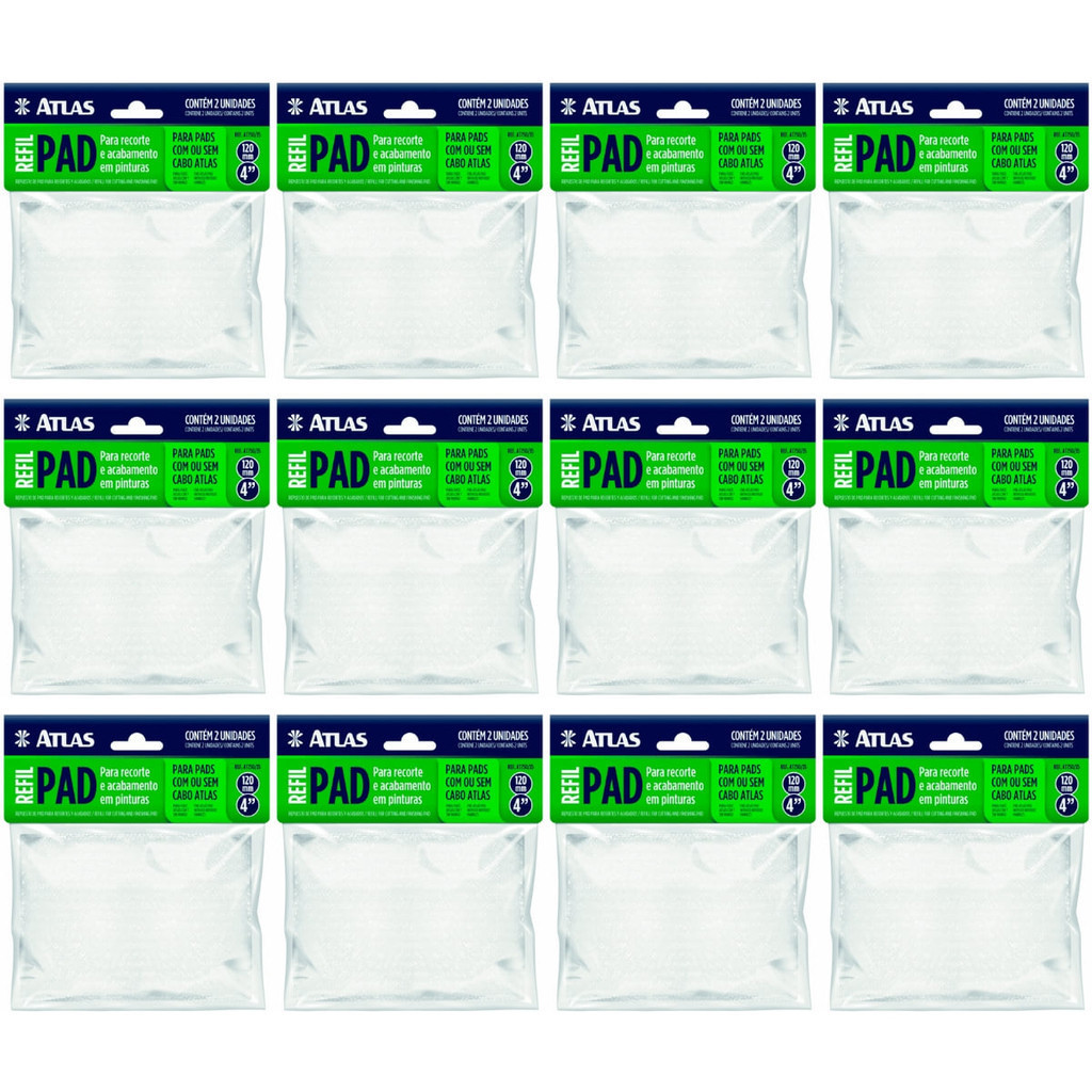Refil de Pad Para Pintura Acabamento Recorte Cantos em Parede | Atlas | Kit 12 Un